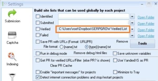 gsa ser settings